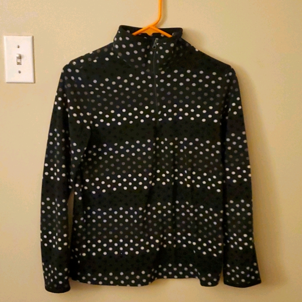 BlackWhite Shirt with White and Grey Polka Dots